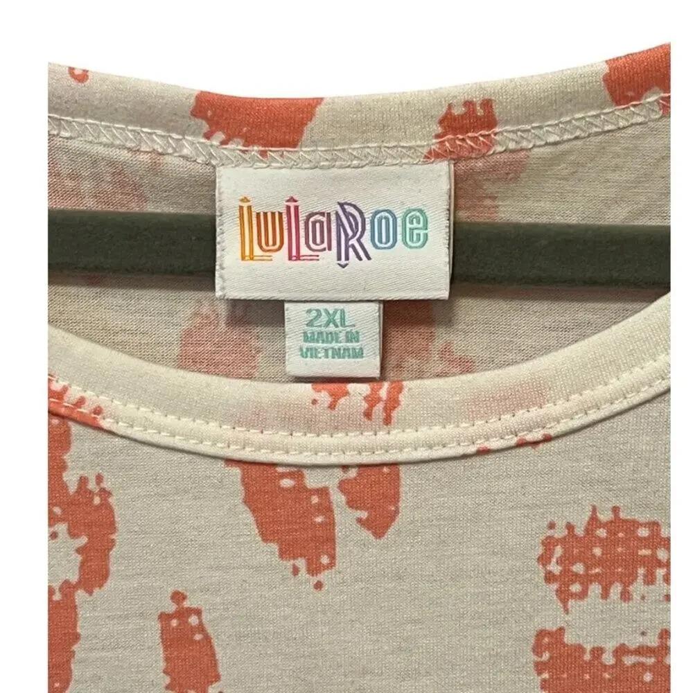 Lularoe Melissa Tunic White & Pink Size 2XL - Picture 3 of 4